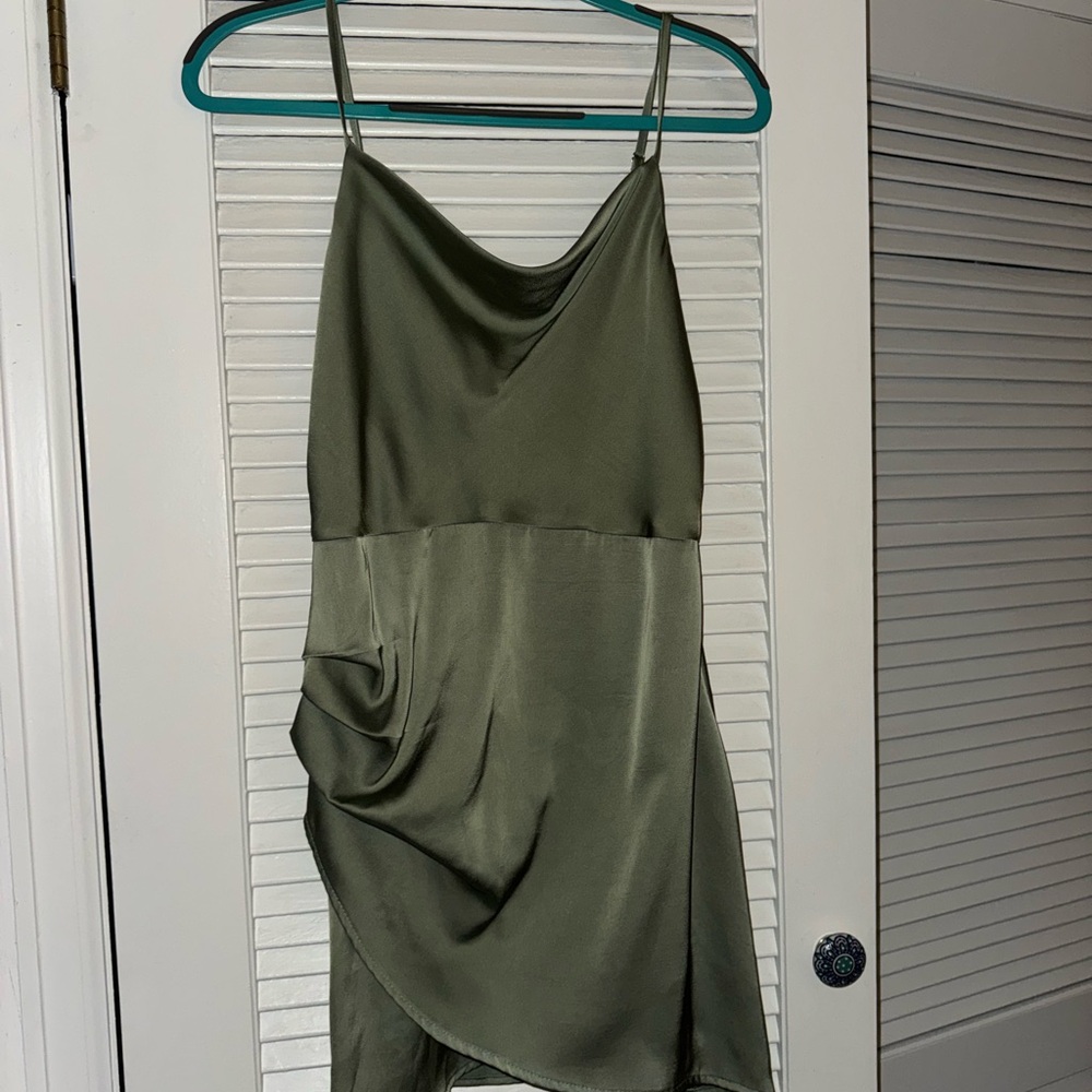 Altar'd State Olive Satin Dress